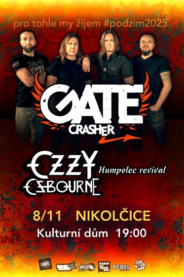 Plakát události GATE Crasher a Ozzy revival v Nikolčicích