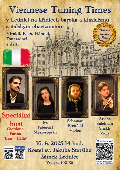 Plakát události Viennese Tuning Times a Giordano Farina v Lednici