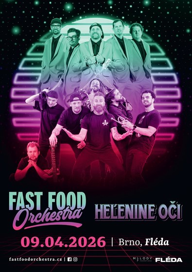Plakát události Fast Food Orchestra & Heľenine oči
