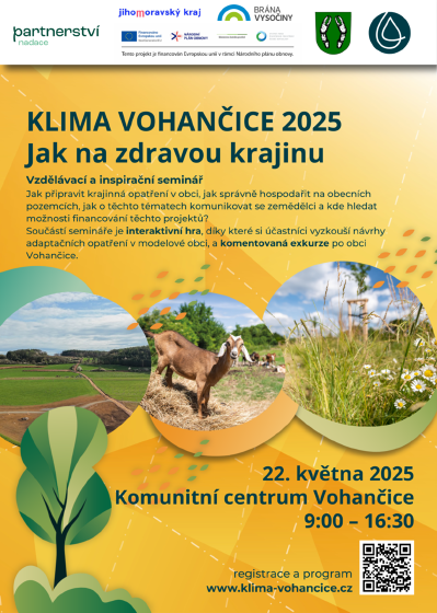 Plakát události Seminář: Jak na zdravou krajinu v rámci akce Klima Vohančice