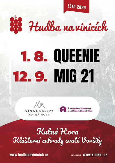 Plakát události Hudba na vinicích poprvé zazní ze stínu kutnohorské katedrály