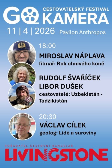 Plakát události GO Kamera 2026 | Náplava, Švaříček, Dušek, Cílek