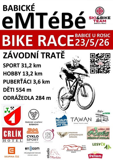 Plakát události Závody horských kol Babické eMTéBé 2026