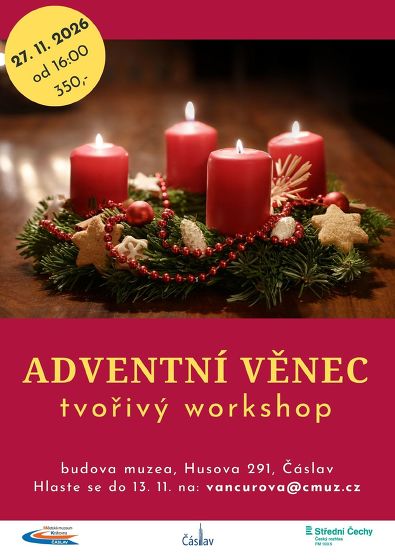 Plakát události Adventní věnec - workshop, přihlášky do 13.11.2026