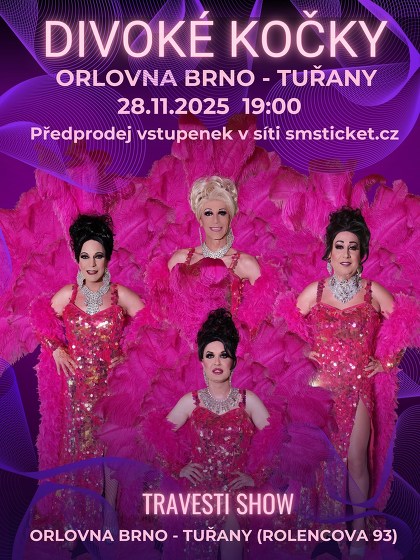 Plakát události Travesti Divoké kočky v Brně-Tuřanech