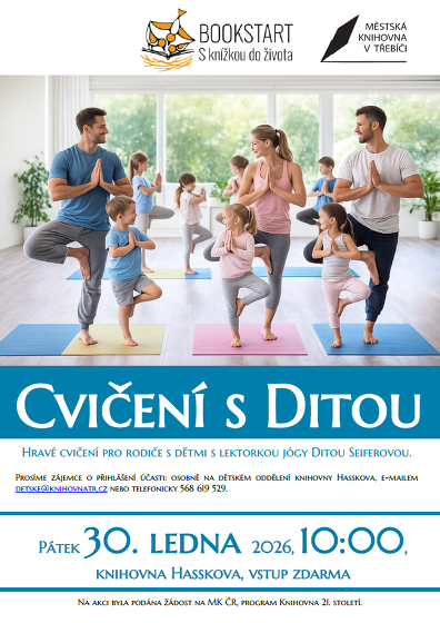 Plakát události Cvičení s Ditou / Bookstart – s knížkou do života