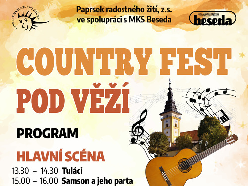 Plakát události Country fest pod věží