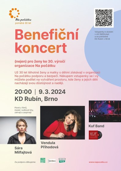 Plakát události Benefiční koncert (nejen) pro ženy ke 30. výročí Na počátku