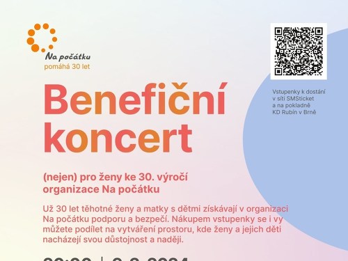 Plakát události Benefiční koncert (nejen) pro ženy ke 30. výročí Na počátku