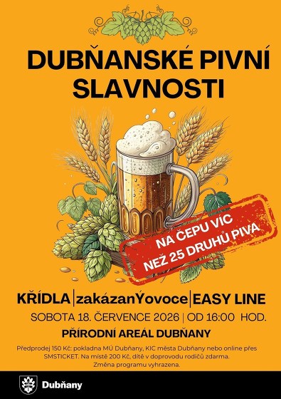 Plakát události DUBŇANSKÉ PIVNÍ SLAVNOSTI