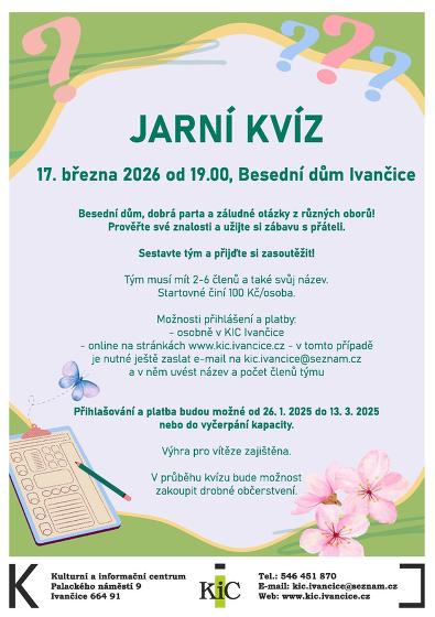 Plakát události Jarní kvíz v Ivančicích 2026