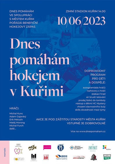 Plakát události Dnes pomáhám hokejem v Kuřimi