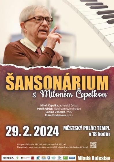 Plakát události Šansonárium s Miloněm Čepelkou