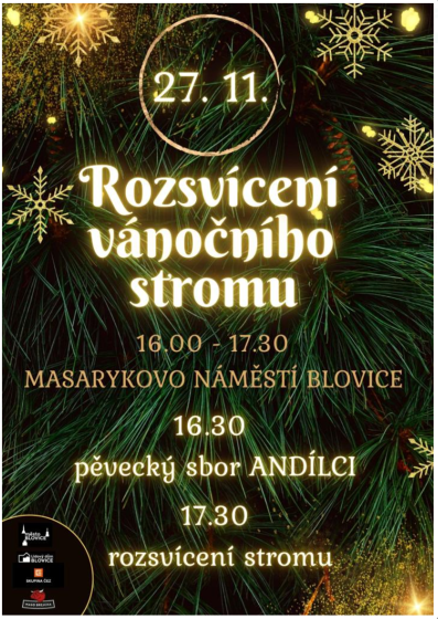 Plakát události Rozsvícení vánočního stromu