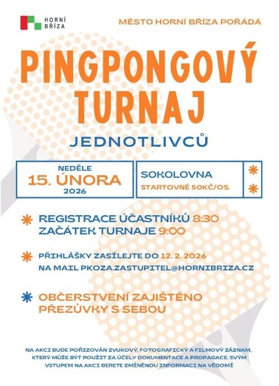 Plakát události Pingpongový turnaj města