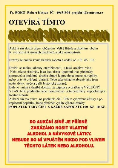 Plakát události AUKCE uměleckých předmětů
