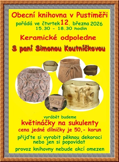 Plakát události Keramické odpoledne: květináčky na sukulenty