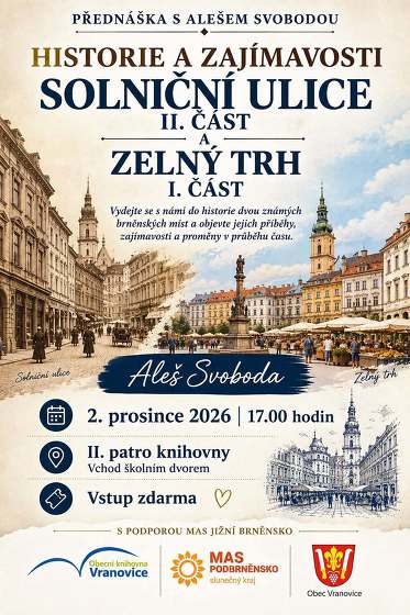 Plakát události Historie a zajímavosti Solniční ulice II. část a Zelný trh I. část