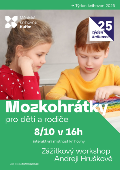 Plakát události Mozkohrátky pro děti a rodiče - TÝDEN KNIHOVEN