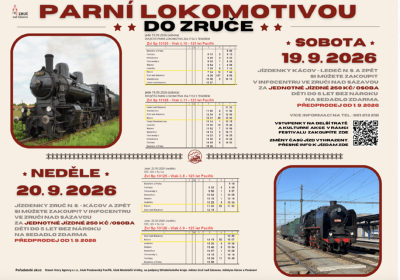 Plakát události Parní lokomotivou do Zruče