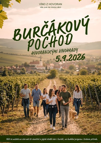 Plakát události Burčákový pochod Hovoranskými vinohrady 2026