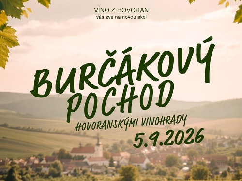 Plakát události Burčákový pochod Hovoranskými vinohrady 2026