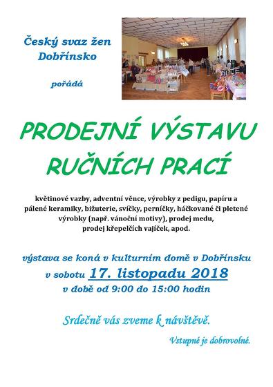 Plakát události Prodejní výstava ručních prací