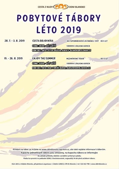 Plakát události Příměstské tábory léto 2019 (DDM Blansko) - 3.. část