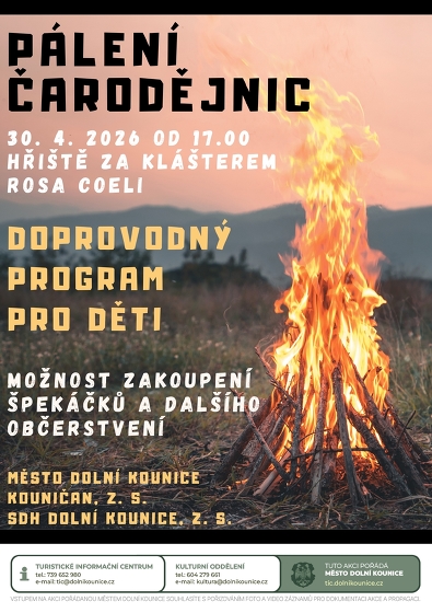 Plakát události Pálení čarodějnic v Dolních Kounicích