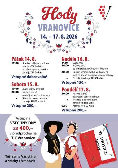 Plakát události Hody Vranovice