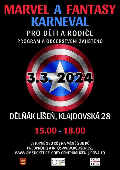 Plakát události Marvel a fantasy karneval