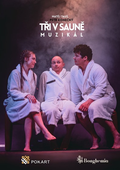 Plakát události TŘI V SAUNĚ se vrací.