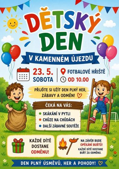Plakát události Dětský den v Kamenném Újezdu
