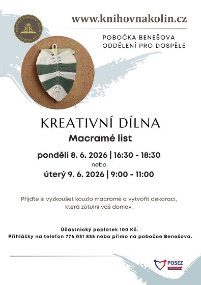 Plakát události Kreativní dílna - Macramé