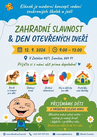 Plakát události Zahradní slavnost a den otevřených dveří