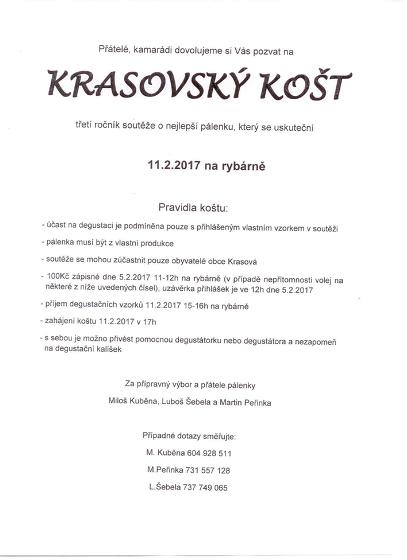 Plakát události Krasovský košt