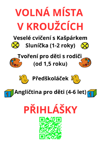 Plakát události Volná místa v kroužcích