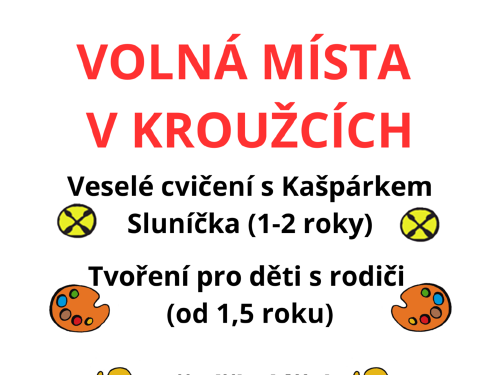 Plakát události Volná místa v kroužcích