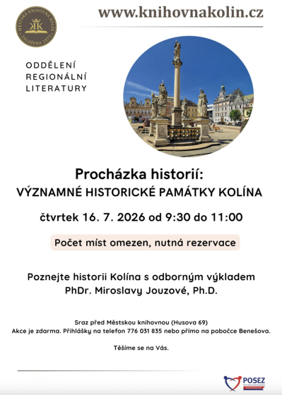 Plakát události Procházka historií: Významné historické památky Kolína