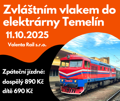 Plakát události Zvláštním vlakem do elektrárny Temelín