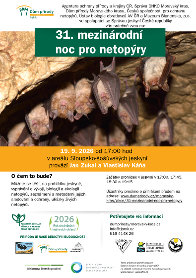 Plakát události 31. mezinárodní noc pro netopýry