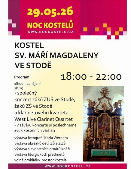 Plakát události Noc kostelů ve Stodě, 2026