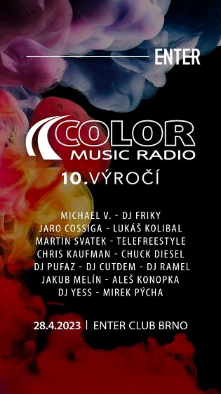 Plakát události 10. výročí COLOR Music Rádia