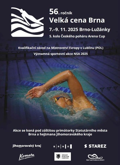 Plakát události Velká cena Brna 2025 v plavání
