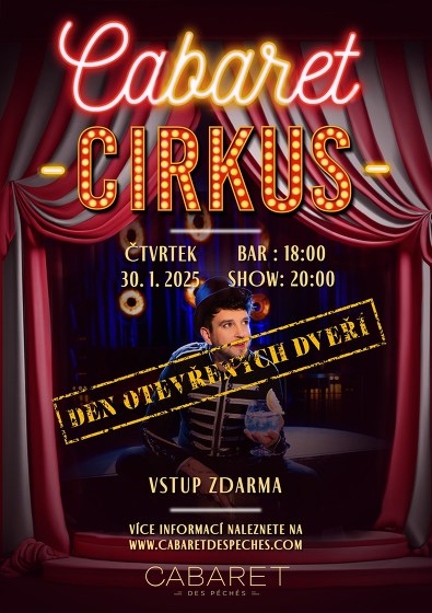Plakát události CABARETNÍ CIRKUS - DEN OTEVŘENÝCH DVEŘÍ