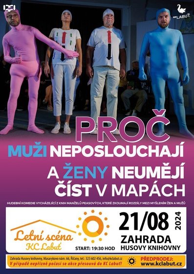 Plakát události Proč muži neposlouchají a ženy neumějí číst v mapách