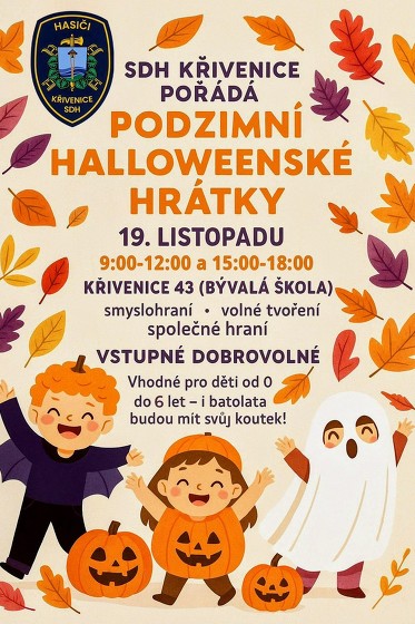 Plakát události Podzimní halloweenské hrátky v Křivenicích