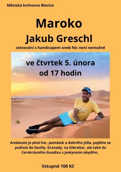 Plakát události Cestovatelská přednáška Maroko s Jakubem Greschlem