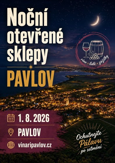 Plakát události Noční otevřené sklepy v Pavlově
