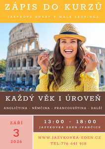 Zápis do jazykových kurzů v Ivančicích - Jazykovka Eden